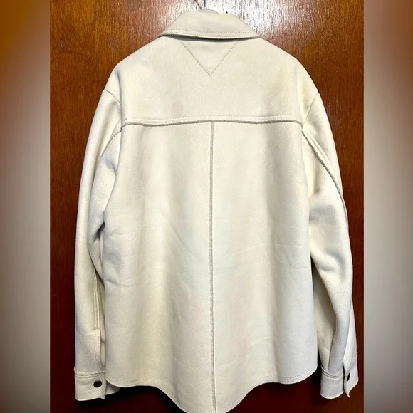 Tommy Hilfiger Shirt Jacket Mens Small Coat Faux Suede Fleece Lined - Picture 2 of 7